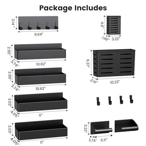Magnetic Spice Rack for Refrigerator Black, 8 Pack - view 5
