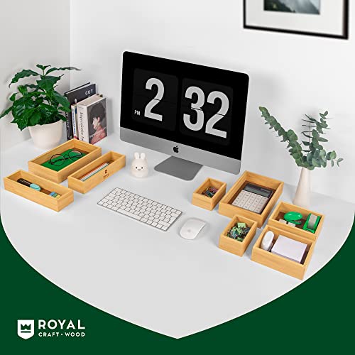 Bamboo Jewelry Organizer Box & Chests Set - Versatile Storage Solution for Makeup, Jewelry, and Bathroom Essentials (8 Boxes) - view 5