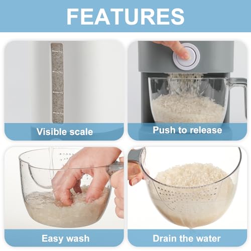 25 Lbs Cereal & Rice Dispenser - Airtight Countertop Storage Container for Kitchen & Pantry - view 4