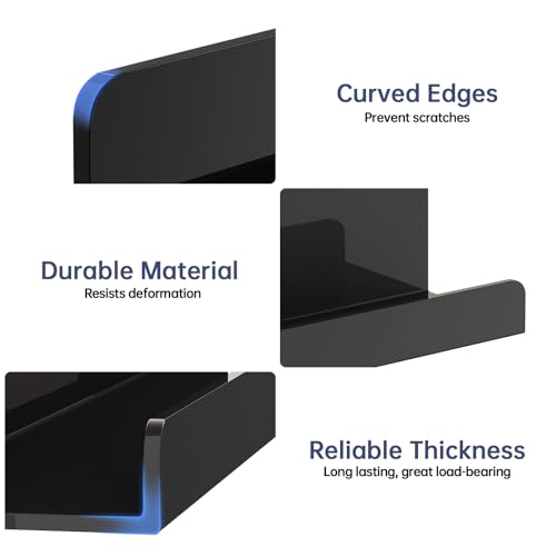 2 Pack Acrylic Magnetic Book Shelf for Whiteboard, 8 in, Black - view 6