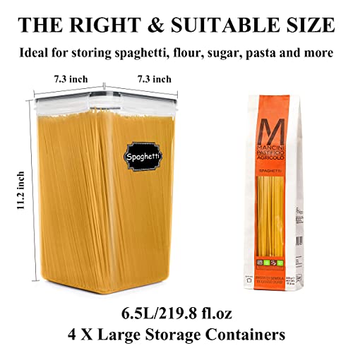 Flour Sugar Storage Containers 6.5L, 4 PCS, Black - view 3