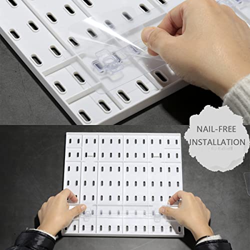Pegboard Combination Kit, Wall Mounted Storage Set with 8 Pegboards & 32 Accessories Hanging, White Peg Boards Organizer for Walls Display, Crafts Organization, Kitchen Organizer, 22" x 44" - view 6