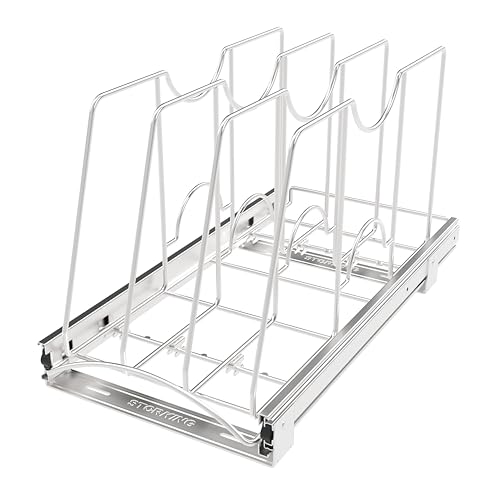 Pull Out Cookie Sheet Organizer, 11" W x 22" D x 11.8" H, Chrome - view 3