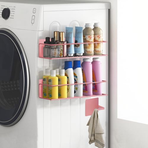Magnetic Spice Rack For Refrigerator Magnetic Fridge Shelf For Kitchen Spice Organizer Magnetic Shelf For Fridge Space Saving Pink 4 Pack With Magnetic Paper Towel Holder - view 5