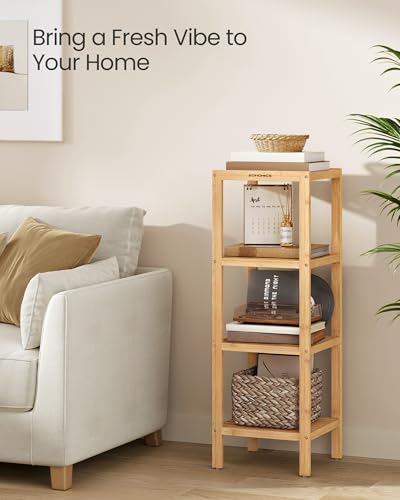 4-Tier Bamboo Shelf, Freestanding Bathroom Storage Rack - view 6