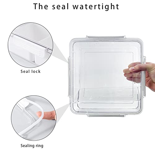2pack Serving Trays for Party Divided Veggie Tray with Lid Sealed Sectioned Fruit Snack Serving box Vegetable Storage with 4 Compartments Snackle Box Charcuterie Container Fridge Organizer - view 3