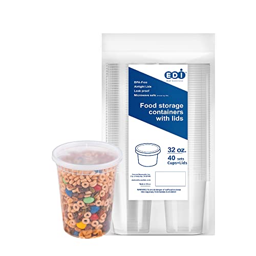 Clear BPA Free Crack Resistant 32 OZ Food Storage Containers
