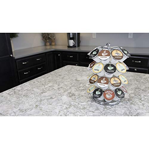 Nifty K Cup Holder – Compatible with K-Cups, Coffee Pod Carousel | 36 K Cup Holder, Spins 360-Degrees, Lazy Susan Platform, Modern Chrome Design, Home or Office Kitchen Counter Organizer - view 5