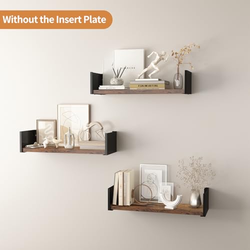 Wall Shelf with Removable Railing, 3 Same Sizes Floating Shelves - view 5