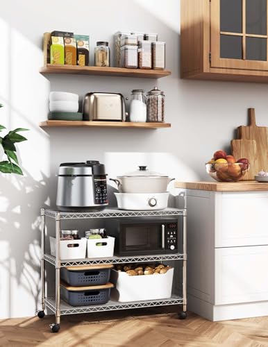 3-Tier Heavy Duty Storage Shelves 750Lb Capacity, 24.02" D x 13.78" W x 21.97" H Shelving Unit for Pantry, Garage, Laundry and Kitchen - view 2