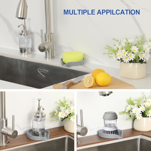 Silicone Smiley Face Sponge Holder for Kitchen Sink, Sink Caddy Organizer with Drainage for Quick Drying, Dishwasher Safe, Fit Palm Bush, Soap Dispenser Storage - view 6