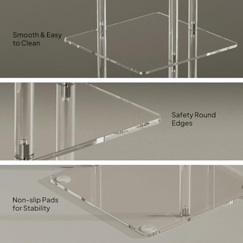 Acrylic Vertical Shoe Rack - Free Standing Shoe Rack 7 Tier Shoe Storage Organizer Narrow Shoe Rack for Small Spaces, Entryways, Living Rooms, Bedrooms, 11'' L x 11'' W x 41.7'' H, Clear - view 4