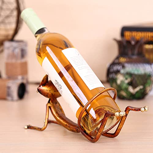 Yoga Cat Metal Sculpture Wine Bottle Rack Holder Handwork Crafts, Christmas Birthday Gift - view 5