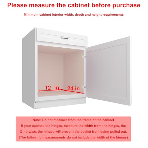 Pull Out Cabinet Organizer, Heavy-Duty Metal Sliding Drawer Shelf for Kitchen Cabinets, Chrome, Doesn't Include Door Fittings (11 * 21 IN) - view 5