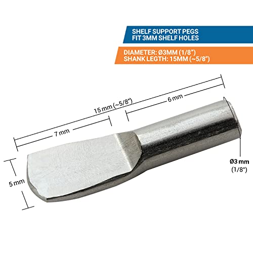 25 Pack Tiny Shelf Pins, 1/8" (3mm) Spoon Shaped, Nickel - ROKSP3N - view 2