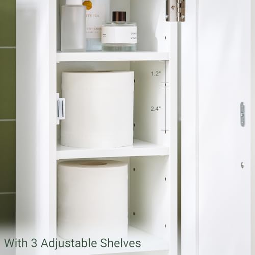 Haotian Toilet Paper Storage Cabinet, 7.8 x 9 x 39 in, White - view 6