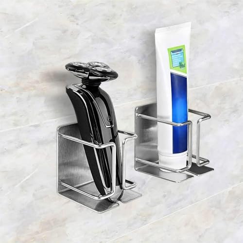Electric Razor Holder Wall Mount, Stainless Steel Shaver Organizer Shelf - view 4