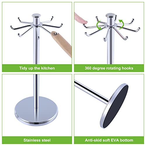 Kitchen Countertop Rotating Utensil Holder, Stainless Steel Chrome - view 5