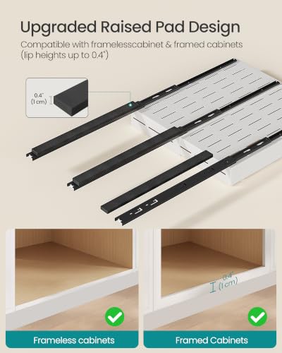 2 Pack Expandable Pull Out Cabinet Organizer 21"Deep 3 Rail Slide - view 4