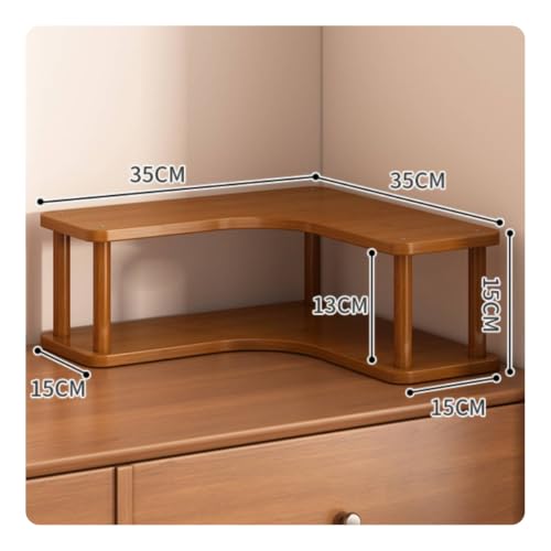 Corner Tabletop Storage Shelf Space-Saving Multi-Layer Tabletop Corner Shelf Compact for Countertop, 2 Tier - view 3