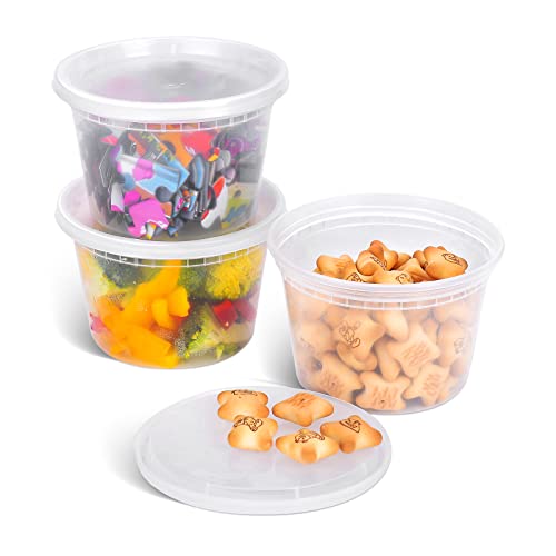 [16 OZ, 50 Sets and 32 OZ, 40 Sets Plastic Deli Food Storage Containers with Airtight Lids Bundle - view 5