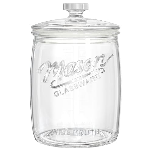 1 Gallon Glass Cookie Jar with Airtight Lid, Wide Mouth Canister