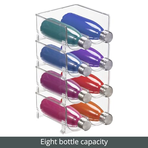 Plastic Stackable 2 Bottle Storage Holder Rack Organizer for Home, Kitchen Countertop, Cabinet, and Pantry - Holds Water Bottles, Perfect for Tumbler Cup - 4 Pack - Clear - view 6