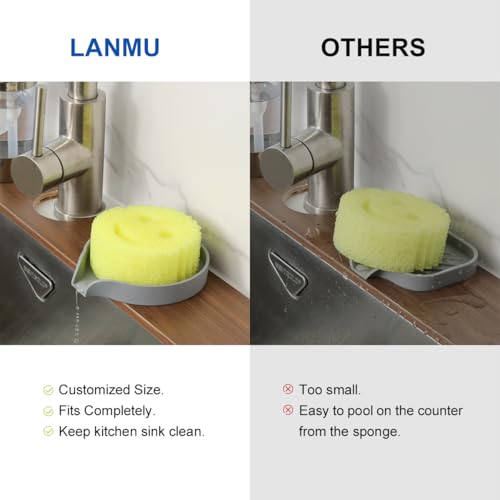 Silicone Smiley Face Sponge Holder for Kitchen Sink, Sink Caddy Organizer with Drainage for Quick Drying, Dishwasher Safe, Fit Palm Bush, Soap Dispenser Storage - view 2