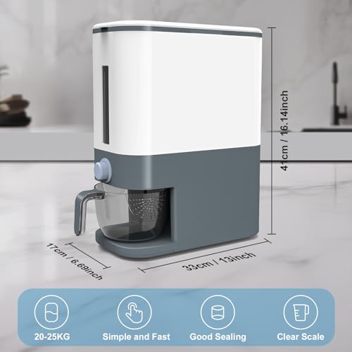 25 Lbs Cereal & Rice Dispenser - Airtight Countertop Storage Container for Kitchen & Pantry - view 3
