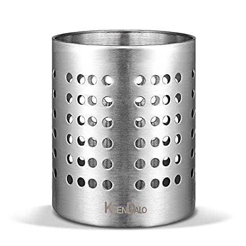 SUS304 Small Stainless Steel Utensil Holder for Countertop, Silver