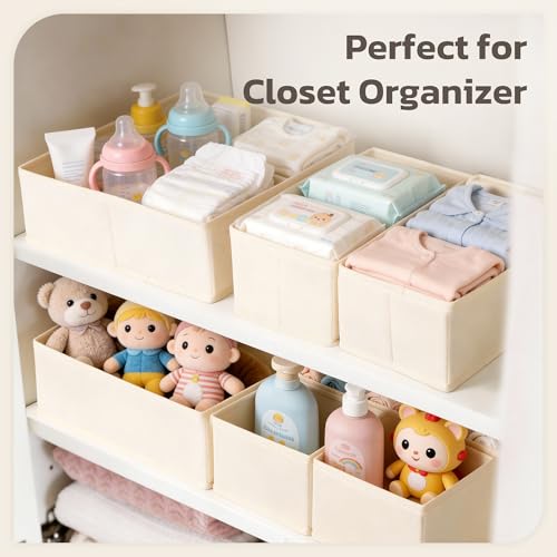 Drawer Organizer, 16 Pack Baby Dresser Organizer for Nursery, Foldable Closet Organizers and Storage Dresser Dividers for Clothes, Socks, Scarves, Ties (Beige) - view 6