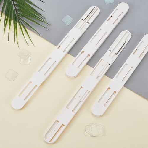 8Pcs Pull Out Rail for Baskets or Bins Cabinets Adhesive Sliders Plastic Drawer Rails Side Mounted Tracks Guides Kit White Drawer Slides Storage and Organization Accessories for Cabinet - view 4