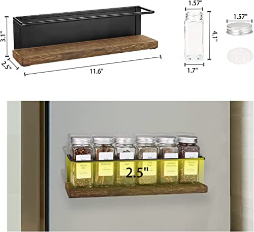 Magnetic Spice Rack Organizer with 12 Jars, 216 Labels, 1 Steel Funnel for Refrigerator，Microwave Oven - Full Set of Seasoning Organizer, Kitchen Gadgets - view 3