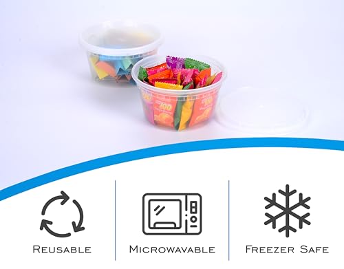 12 Oz Deli Containers With Lids, Airtight, BPA Free, 50 Set - view 3