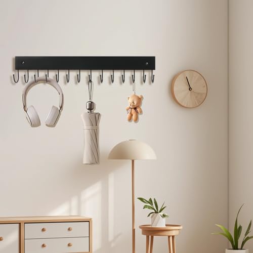 2-Pack Key Holder Wall Mount, 14.6" Key Rack with 28 Rotating Metal Hooks - view 6