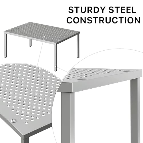 Cabinet Counter Shelf Organizer w/Steel Surface, Silver - view 4