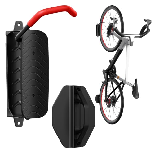 Swivel Bike Wall Mount, Bicycle Hangers For Garage, Metal Bike Rack Storage Holder Up To 66lbs, Red, 1 PACK