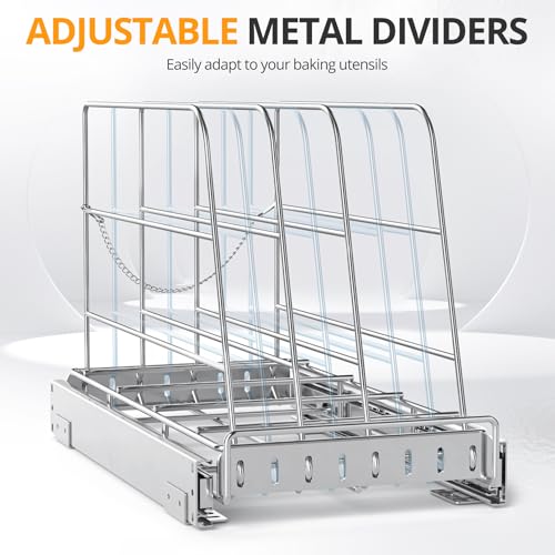 Pull Out Cabinet Organizer for Cutting Board, Cookie Sheet, Baking Sheet - view 5