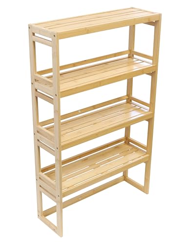4-Tier Bamboo Storage Rack for Bathroom, Kitchen, Living Room & Closet - view 4