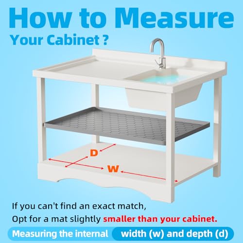 Waterproof Under Sink Mat 34" x 22", Silicone Mat, Dark Gray - view 6