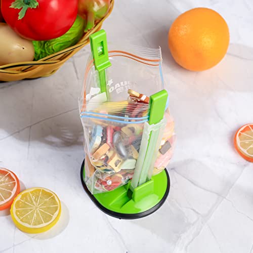 2 Pcs Baggy Rack, Freezer Bag Holder Stand, Adjustable Food Storage Holders, Plastic Food Prep Bag/Zip Lock Bag Holder Stand, for Meal Prep Bag, Kitchen Gadget - view 6