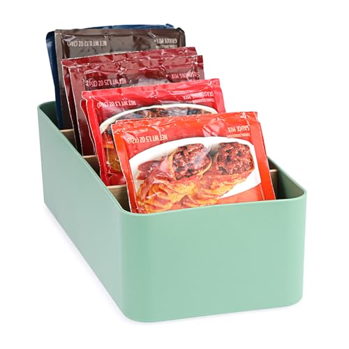 Seasoning Packet Organizer, Green Plastic Storage Caddy for Pantry