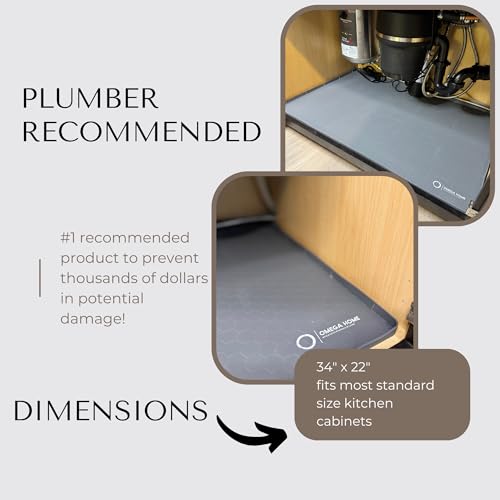 Under Sink Mat for Kitchen Waterproof 34"x22", Kitchen Cabinet Liner, Shelf Liner for Cabinets, Silicone Mat, Under Sink Liner - view 5