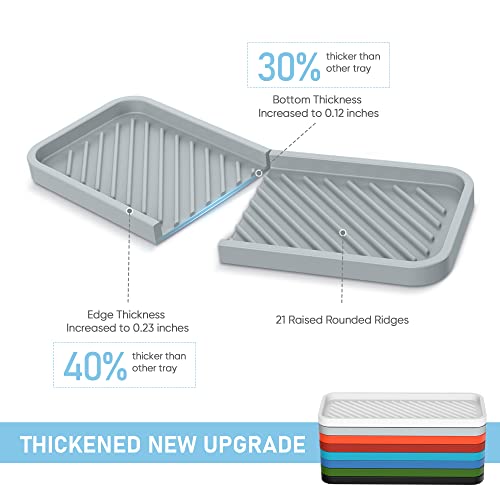 Kitchen Sink Organizer Tray,2 Pack Silicone Sponge Holder for Sink Bathroom - view 2