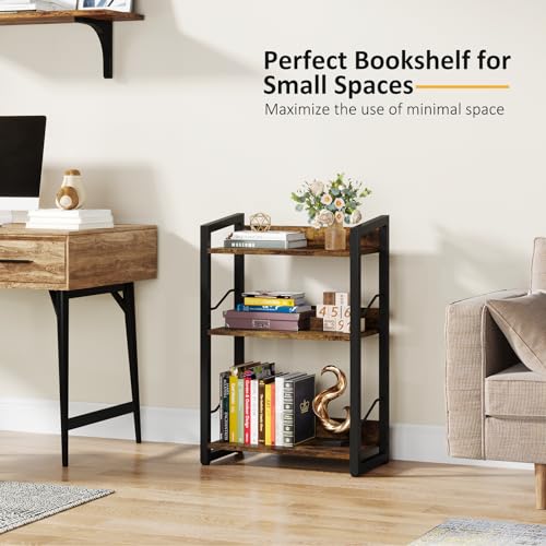 3-Tier Small Bookshelf Bookcase with Edge Protection - view 4