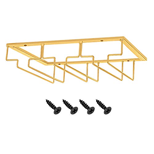 Under Cabinet Stemware Rack, Glass Hanger Rack - Wire Wine Glass Holder Storage Hanger for Cabinet, Kitchen, Bar - view 2