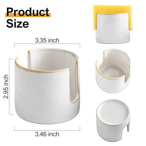 Sponge Holder for Kitchen Sink, Ceramic Dish Sponge Drying Caddy - view 3