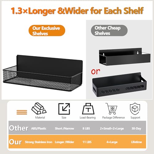 Magnetic Shelf Spice Rack Fridge Basket Whiteboard Washer Dryer Locker - view 5