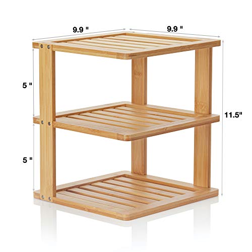Bamboo Corner Shelf, 3 Tier, 10 x 10 inch, 11.5 inches high - view 3