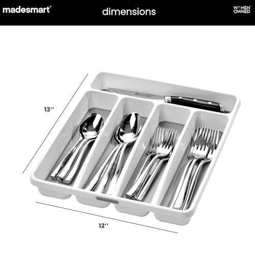 Classic 5 Compartment Silverware Tray, White - view 5